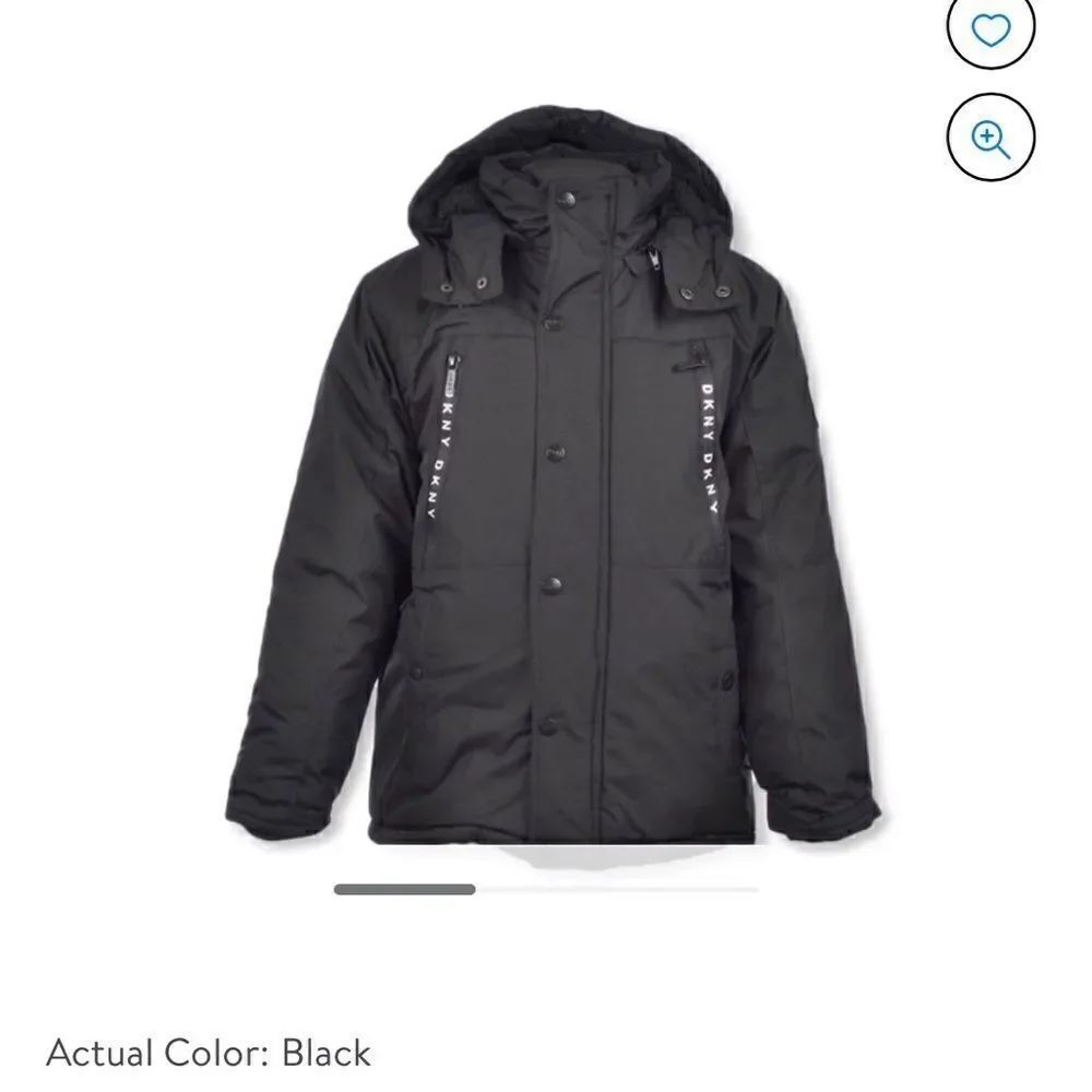 DKNY boys black winter heavyweight parkaSize 8
